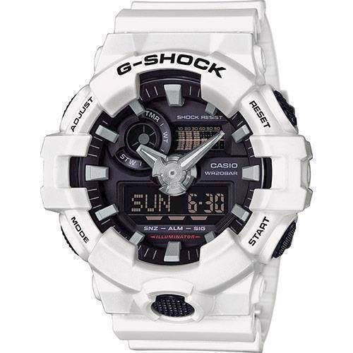 Image of Casio G-Shock hvid resin med stål quartz multifunktion (5522) Herre ur, model GA-700-7AER